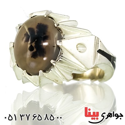 انگشتر عقیق شجری عالی درشت مردانه کلاسیک _کد:1355