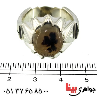 انگشتر عقیق شجری عالی درشت مردانه کلاسیک _کد:1355