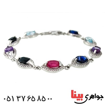 دستبند چند جواهر درجه یک زنانه درشت رادیوم لوکس باشکوه _کد:1357