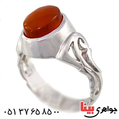 انگشتر عقیق یمنی  لوکس شبکه ای _کد:9564