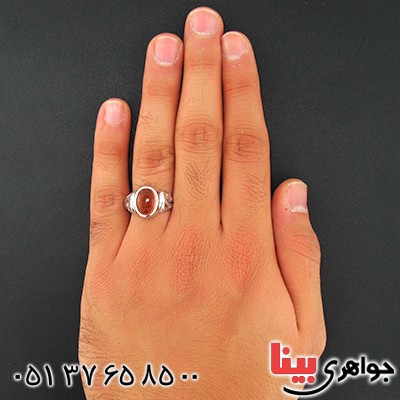 انگشتر عقیق یمنی  لوکس شبکه ای _کد:9564