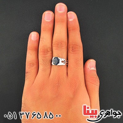 انگشتر یاقوت کبود رادیوم لوکس شبکه ای مدل بردیا _کد:9570