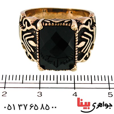 انگشتر عقیق سیاه (اونیکس) مردانه مدل جوان _کد:9596