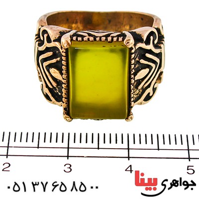 انگشتر عقیق زرد مردانه مدل جوان _کد:9603