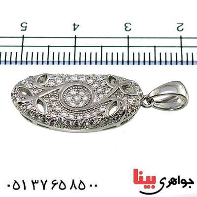 گردنبند نقره میکروستینگ نگین سوارسکی درشت رادیوم لوکس _کد:9608
