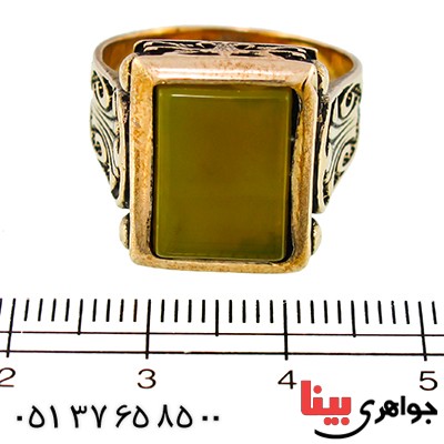 انگشتر عقیق زرد مردانه مدل فرهنگ _کد:9609