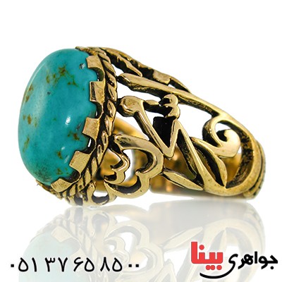انگشتر فیروزه تایلندی مردانه محمد رسول الله _کد:9616