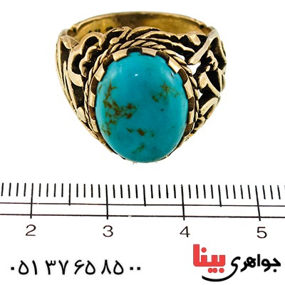 انگشتر فیروزه تایلندی مردانه محمد رسول الله _کد:9616