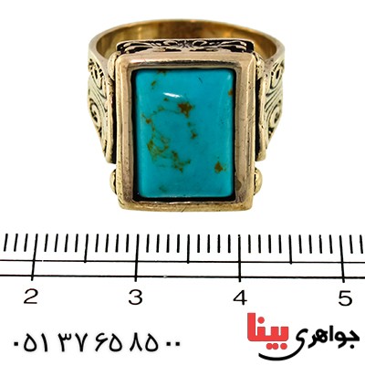انگشتر فیروزه تایلندی مردانه مدل فرهنگ _کد:9621