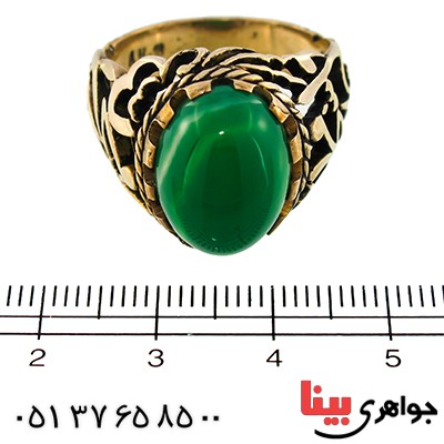 انگشتر عقیق سبز مردانه محمد رسول الله _کد:9627