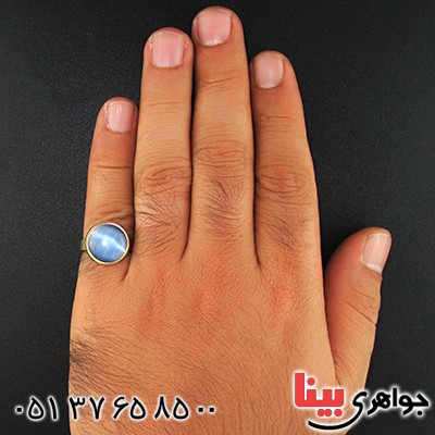 انگشتر سنگ ماه (مون استون) مدل اسپرت سایز 55 _کد:9628