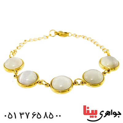 دستبند سنگ ماه (مون استون) زنانه درجه یک _کد:9635