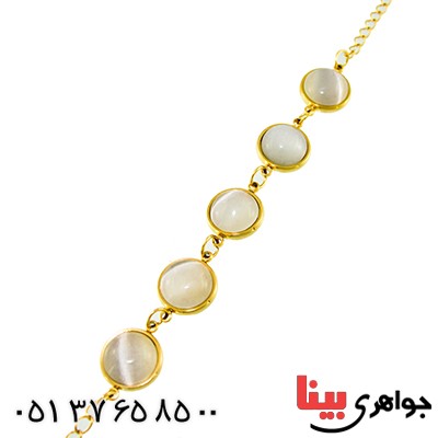 دستبند سنگ ماه (مون استون) زنانه درجه یک _کد:9635