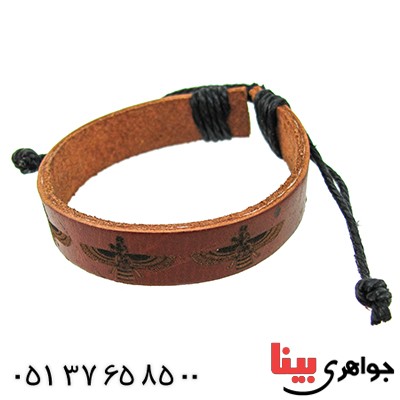 دستبند چرم اصل کانادایی مردانه مدل فروهر _کد:9636