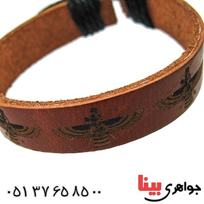 دستبند چرم اصل کانادایی مردانه مدل فروهر _کد:9636