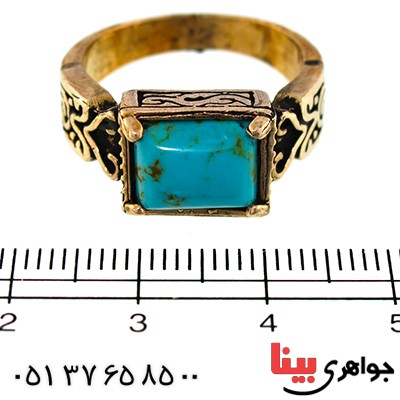 انگشتر فیروزه تایلندی مردانه مدل فرهنگ _کد:9640