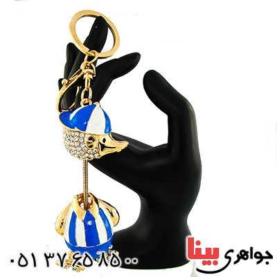 متفرقه آویز کیف پر نگین مدل اردک آبی فانتزی متحرک _کد:9641