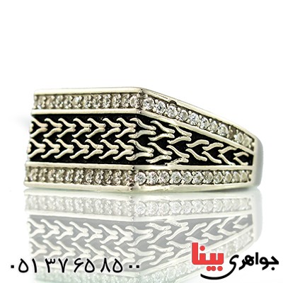انگشتر نقره مردانه ایتالیایی نگین دار مدل کلاسیک رادیوم لوکس _کد:9646