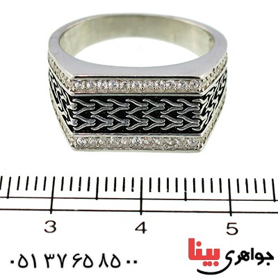 انگشتر نقره مردانه ایتالیایی نگین دار مدل کلاسیک رادیوم لوکس _کد:9646