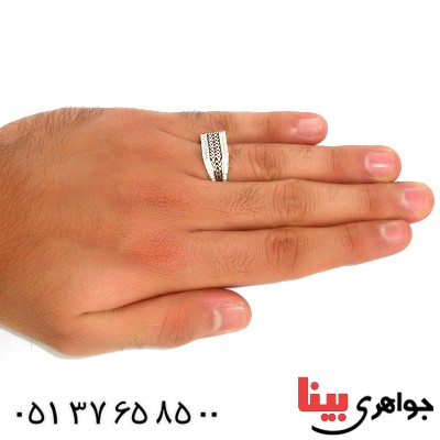 انگشتر نقره مردانه ایتالیایی نگین دار مدل کلاسیک رادیوم لوکس _کد:9646