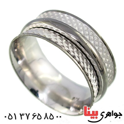 انگشتر نقره ایتالیایی حلقه ازدواج رینگی متحرک رادیوم لوکس _کد:9647
