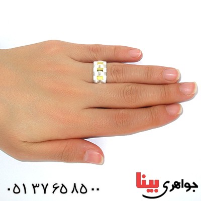 انگشتر نقره ست حلقه ازدواج ایتالیایی مدل بافت رادیوم لوکس _کد:9648