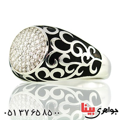 انگشتر نقره ایتالیایی میکروستینگ مدل افشان لوکس _کد:9649