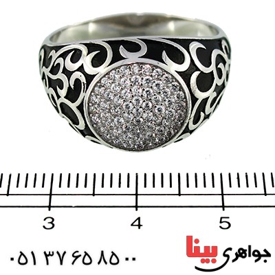 انگشتر نقره ایتالیایی میکروستینگ مدل افشان لوکس _کد:9649