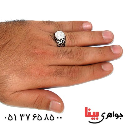 انگشتر نقره ایتالیایی میکروستینگ مدل افشان لوکس _کد:9649