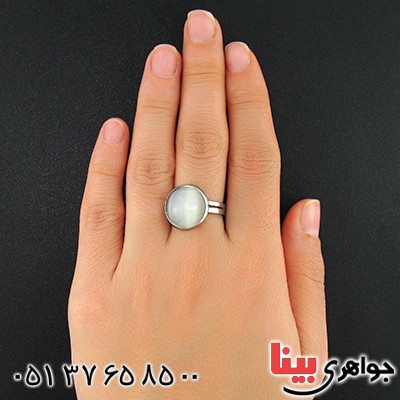 انگشتر سنگ ماه (مون استون) مدل اسپرت سایز55 _کد:9656