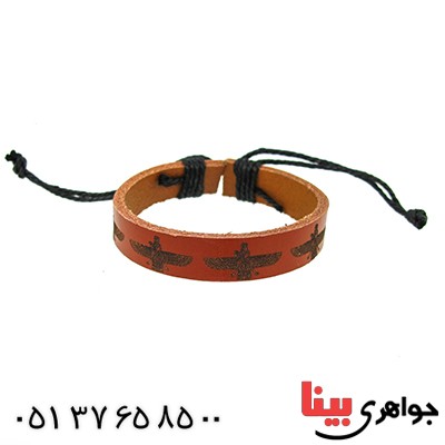 دستبند چرم اصل کانادایی مردانه مدل فروهر _کد:9663