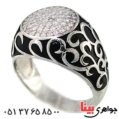 انگشتر نقره ایتالیایی میکروستینگ مدل افشان رادیوم لوکس _کد:9693