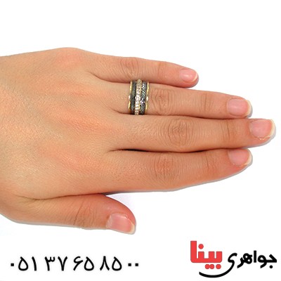 انگشتر نقره ست حلقه ازدواج ایتالیایی طلایی نگین دار رادیوم لوکس _کد:9648 _کد:9694
