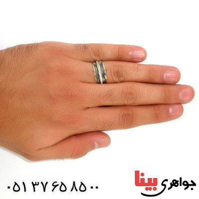 انگشتر نقره ست حلقه ازدواج ایتالیایی طلایی نگین دار رادیوم لوکس _کد:9648 _کد:9694