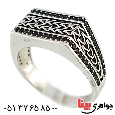 انگشتر نقره مردانه ایتالیایی مدل کلاسیک رادیوم لوکس _کد:9696