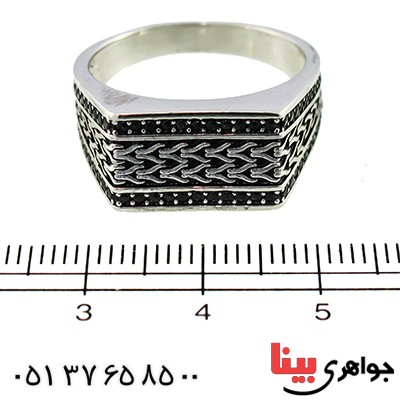 انگشتر نقره مردانه ایتالیایی مدل کلاسیک رادیوم لوکس _کد:9696