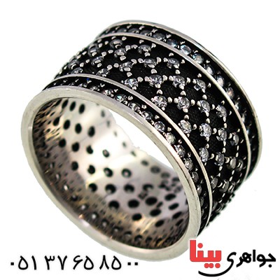 انگشتر نقره ایتالیایی حلقه رینگی رادیوم لوکس _کد:9703