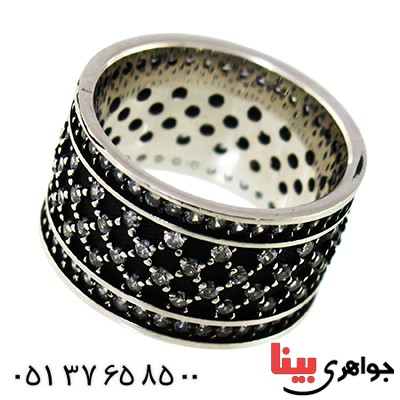 انگشتر نقره ایتالیایی حلقه رینگی رادیوم لوکس _کد:9703