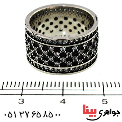 انگشتر نقره ایتالیایی حلقه رینگی رادیوم لوکس _کد:9703