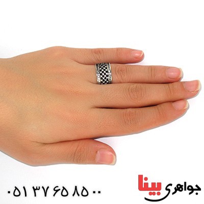 انگشتر نقره ایتالیایی حلقه رینگی رادیوم لوکس _کد:9703