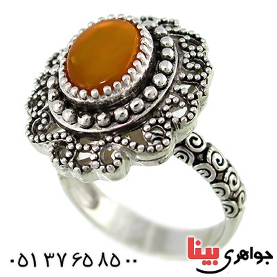 انگشتر عقیق یمنی زنانه رادیوم لوکس فاخر سلطنتی _کد:9709