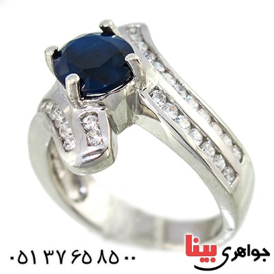 انگشتر یاقوت کبود زنانه رادیوم لوکس مدل لعیا _کد:9711