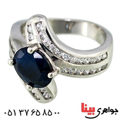 انگشتر یاقوت کبود زنانه رادیوم لوکس مدل لعیا _کد:9711