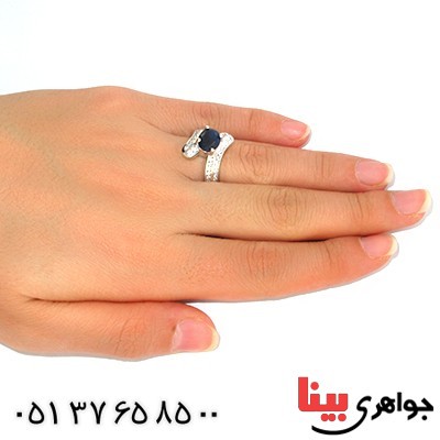 انگشتر یاقوت کبود زنانه رادیوم لوکس مدل لعیا _کد:9711