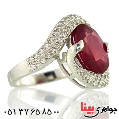انگشتر یاقوت سرخ زلال و درشت زنانه رادیوم لوکس مدل مهسیما _کد:9713