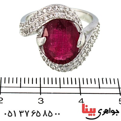 انگشتر یاقوت سرخ زلال و درشت زنانه رادیوم لوکس مدل مهسیما _کد:9713