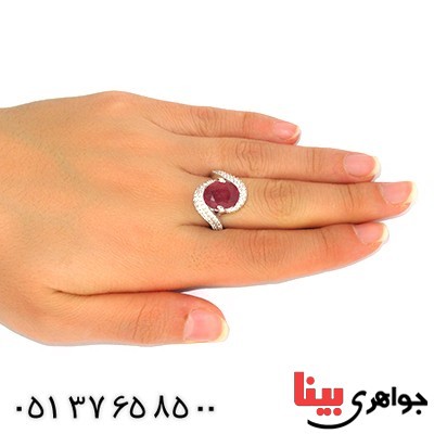 انگشتر یاقوت سرخ زلال و درشت زنانه رادیوم لوکس مدل مهسیما _کد:9713