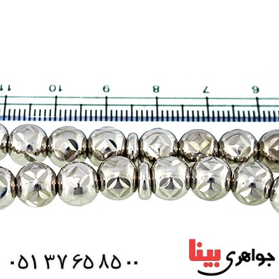 تسبیح نقره 33 دانه ای ایتالیایی تراش دار نادر _کد:1364
