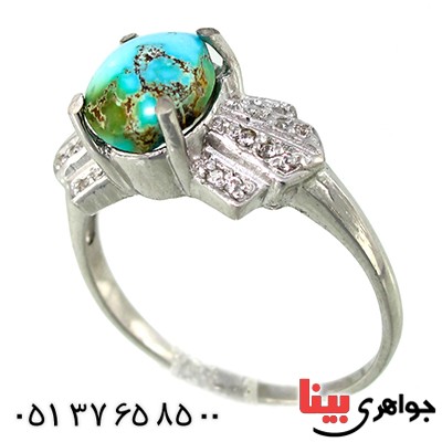انگشتر فیروزه نیشابوری زنانه مدل پاپیون _کد:9715