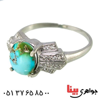 انگشتر فیروزه نیشابوری زنانه مدل پاپیون _کد:9715